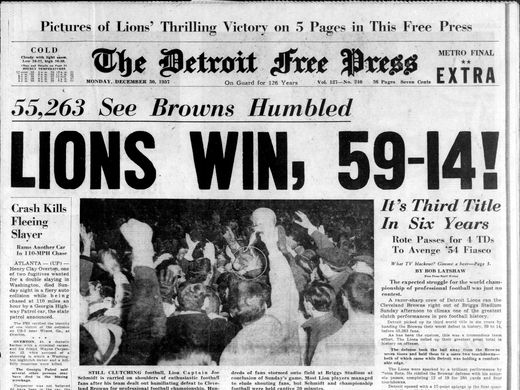 Detroit Lions 1957 Win